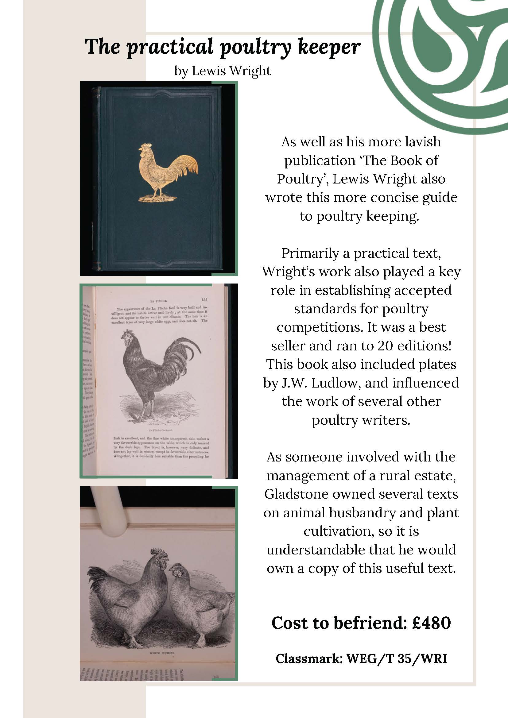 An information about The practical poultry keeper by Lewis Wright. A plain text version is available if you email library@gladlib.org